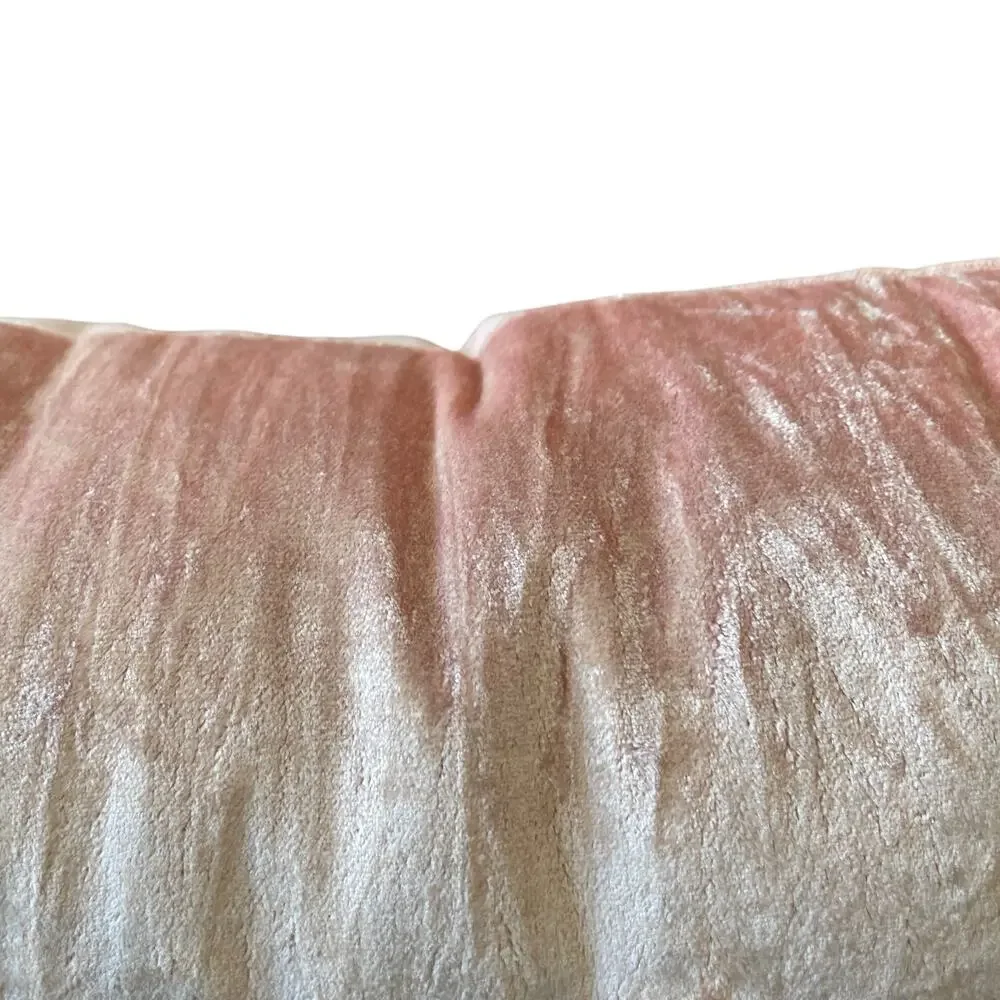 Magaschoni Beaded Faux Pearl Bows on Pink Velvet Decorative Pillow 14x20 New